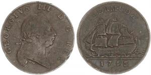 1 Penny Bermudes Cuivre George III (1738-1820)