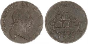 1 Penny Bermudes Cuivre George III (1738-1820)