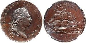 1 Penny Bermudes Cuivre George III (1738-1820)