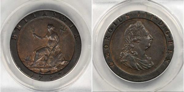 1 Penny Royaume de Grande-Bretagne (1707-1801) Cuivre George III (1738-1820)