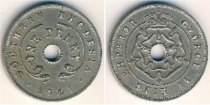 1 Penny Southern Rhodesia (1923-1980) Cuivre/Nickel George VI (1895-1952)