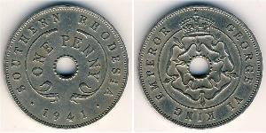 1 Penny Southern Rhodesia (1923-1980) Cuivre/Nickel George VI (1895-1952)