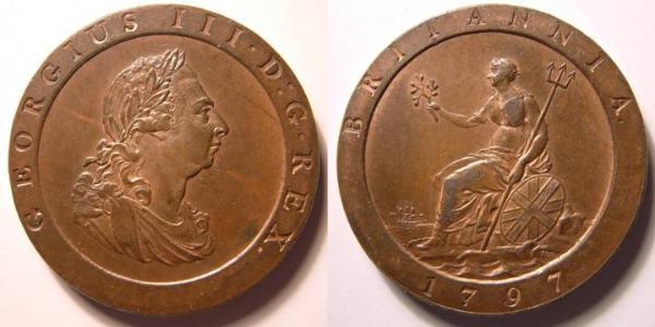 1 Penny Königreich Großbritannien (1707-1801) Kupfer Georg III (1738-1820)