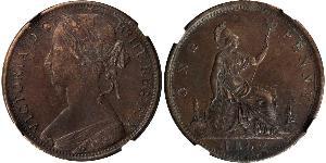 1 Penny Vereinigtes Königreich von Großbritannien und Irland (1801-1922) Kupfer Victoria (1819 - 1901)