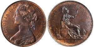 1 Penny Vereinigtes Königreich von Großbritannien und Irland (1801-1922) Kupfer Victoria (1819 - 1901)