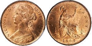 1 Penny Vereinigtes Königreich von Großbritannien und Irland (1801-1922) Kupfer Victoria (1819 - 1901)