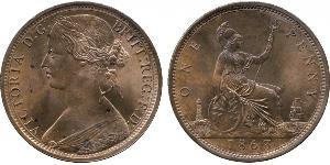 1 Penny Vereinigtes Königreich von Großbritannien und Irland (1801-1922) Kupfer Victoria (1819 - 1901)