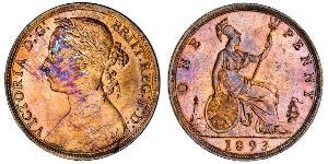 1 Penny Vereinigtes Königreich von Großbritannien und Irland (1801-1922) Kupfer Victoria (1819 - 1901)