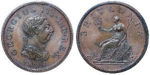 1 Penny Vereinigtes Königreich von Großbritannien und Irland (1801-1922) Kupfer Georg III (1738-1820)