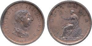 1 Penny Vereinigtes Königreich von Großbritannien und Irland (1801-1922) Kupfer Georg III (1738-1820)