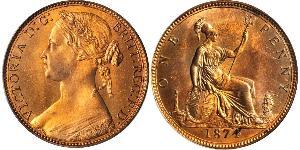 1 Penny Vereinigtes Königreich von Großbritannien und Irland (1801-1922) Kupfer Victoria (1819 - 1901)