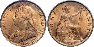 1 Penny Vereinigtes Königreich von Großbritannien und Irland (1801-1922) Kupfer Victoria (1819 - 1901)