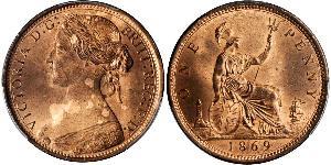 1 Penny Vereinigtes Königreich von Großbritannien und Irland (1801-1922) Kupfer Victoria (1819 - 1901)