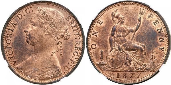 1 Penny Vereinigtes Königreich von Großbritannien und Irland (1801-1922) Kupfer Victoria (1819 - 1901)