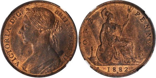 1 Penny Vereinigtes Königreich von Großbritannien und Irland (1801-1922) Kupfer Victoria (1819 - 1901)