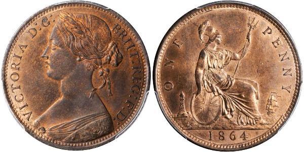 1 Penny Vereinigtes Königreich von Großbritannien und Irland (1801-1922) Kupfer Victoria (1819 - 1901)
