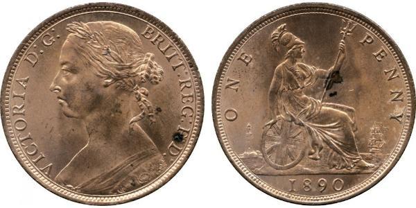 1 Penny Vereinigtes Königreich von Großbritannien und Irland (1801-1922) Kupfer Victoria (1819 - 1901)