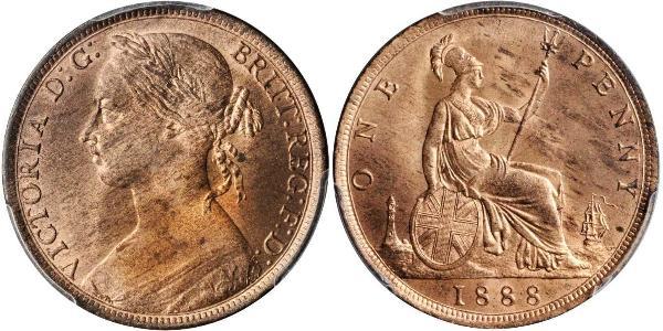 1 Penny Vereinigtes Königreich von Großbritannien und Irland (1801-1922) Kupfer Victoria (1819 - 1901)