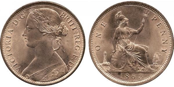 1 Penny Vereinigtes Königreich von Großbritannien und Irland (1801-1922) Kupfer Victoria (1819 - 1901)