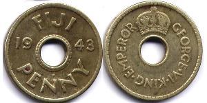 1 Penny Fidji Laiton George VI (1895-1952)