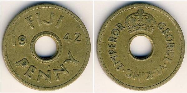 1 Penny Fidji Laiton George VI (1895-1952)