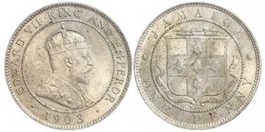 1 Penny Jamaica (1962 - ) Níquel/Cobre Eduardo VII (1841-1910)