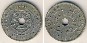 1 Penny Southern Rhodesia (1923-1980) Níquel/Cobre Jorge VI (1895-1952)