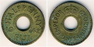 1 Penny Figi Ottone Giorgio VI (1895-1952)