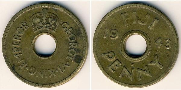 1 Penny Figi Ottone Giorgio VI (1895-1952)