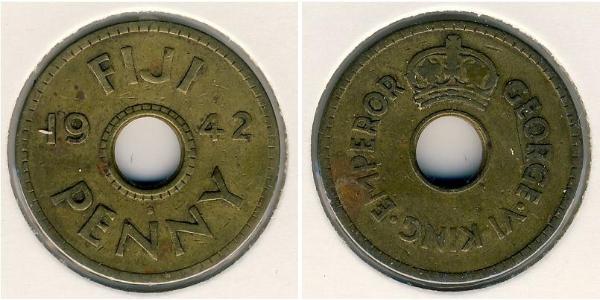 1 Penny Figi Ottone Giorgio VI (1895-1952)