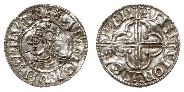 1 Penny Reino de Inglaterra (927-1649,1660-1707) Plata Cnut (985 -1035)