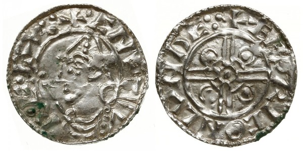 1 Penny Reino de Inglaterra (927-1649,1660-1707) Plata Cnut (985 -1035)