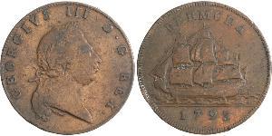 1 Penny Bermuda Rame Giorgio III (1738-1820)