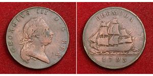 1 Penny Bermuda Rame Giorgio III (1738-1820)