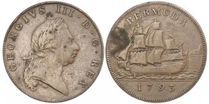 1 Penny Bermuda Rame Giorgio III (1738-1820)