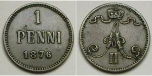 1 Penny Granducato di Finlandia (1809 - 1917) Rame Alessandro II (1818-1881)