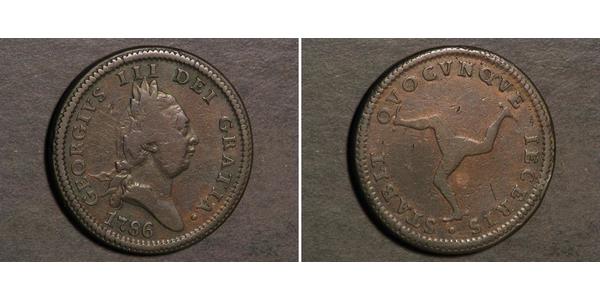 1 Penny Isola di Man Rame Giorgio III (1738-1820)