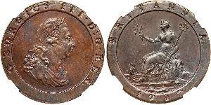 1 Penny Regno Unito di Gran Bretagna (1707-1801) Rame Giorgio III (1738-1820)