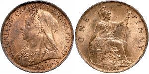 1 Penny Regno Unito di Gran Bretagna e Irlanda (1801-1922) Rame Vittoria (1819 - 1901)