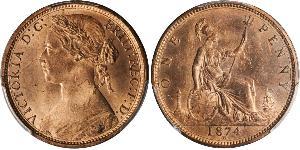 1 Penny Regno Unito di Gran Bretagna e Irlanda (1801-1922) Rame Vittoria (1819 - 1901)