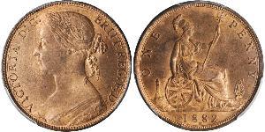 1 Penny Regno Unito di Gran Bretagna e Irlanda (1801-1922) Rame Vittoria (1819 - 1901)