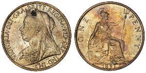 1 Penny Regno Unito di Gran Bretagna e Irlanda (1801-1922) Rame Vittoria (1819 - 1901)