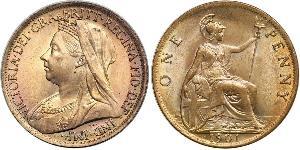 1 Penny Regno Unito di Gran Bretagna e Irlanda (1801-1922) Rame Vittoria (1819 - 1901)