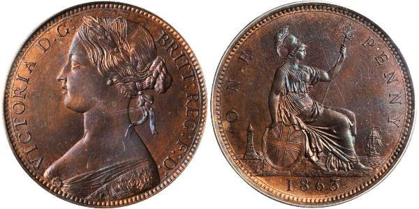 1 Penny Regno Unito di Gran Bretagna e Irlanda (1801-1922) Rame Vittoria (1819 - 1901)