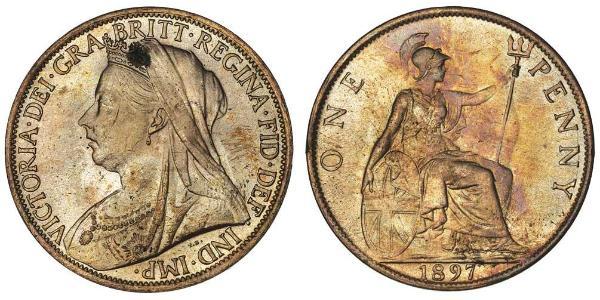 1 Penny Regno Unito di Gran Bretagna e Irlanda (1801-1922) Rame Vittoria (1819 - 1901)