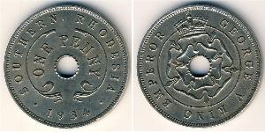 1 Penny Southern Rhodesia (1923-1980) Rame/Nichel Giorgio VI (1895-1952)