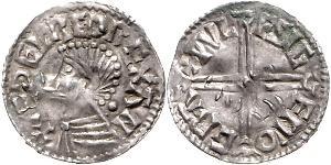 1 Penny Königreich England (927-1649,1660-1707) Silber Aethelred II (968 - 1016)