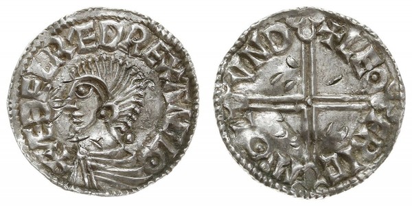 1 Penny Kingdom of England (927-1649,1660-1707) Silver Aethelred II (968 - 1016)