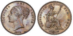 1 Penny Reino Unido de Gran Bretaña e Irlanda (1801-1922)  Victoria (1819 - 1901)