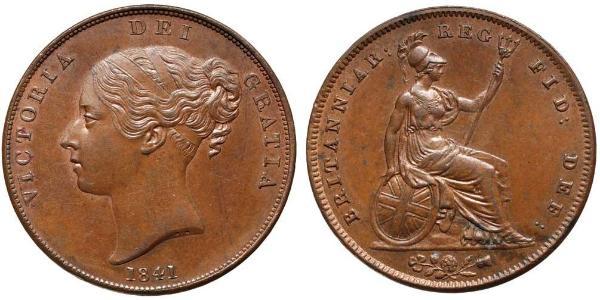 1 Penny Reino Unido de Gran Bretaña e Irlanda (1801-1922)  Victoria (1819 - 1901)